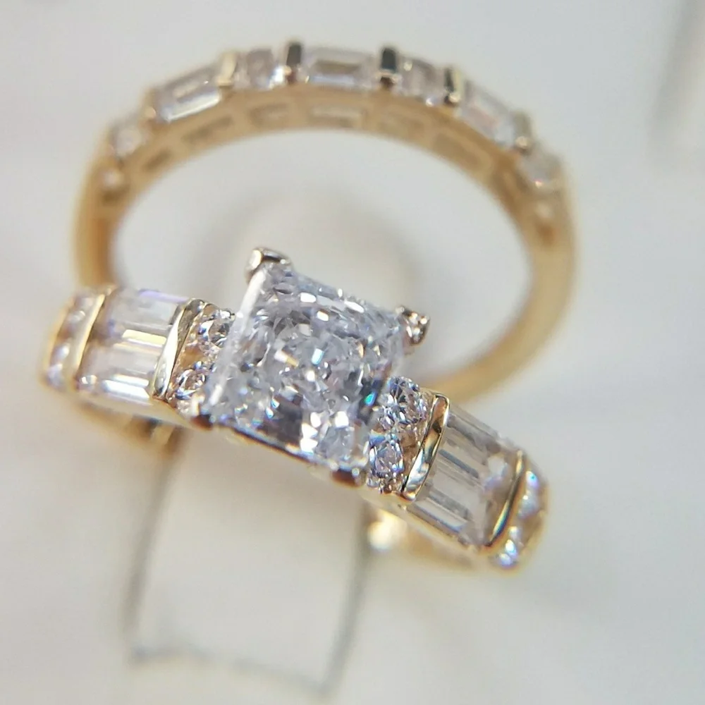 14k Solid Yellow Gold Engagement Ring only